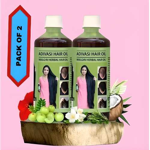 Adivasi Neelgiri Herbal Hair Oil 125ML (Pack of 2) offers nourishment for all hair types, ideal for women.