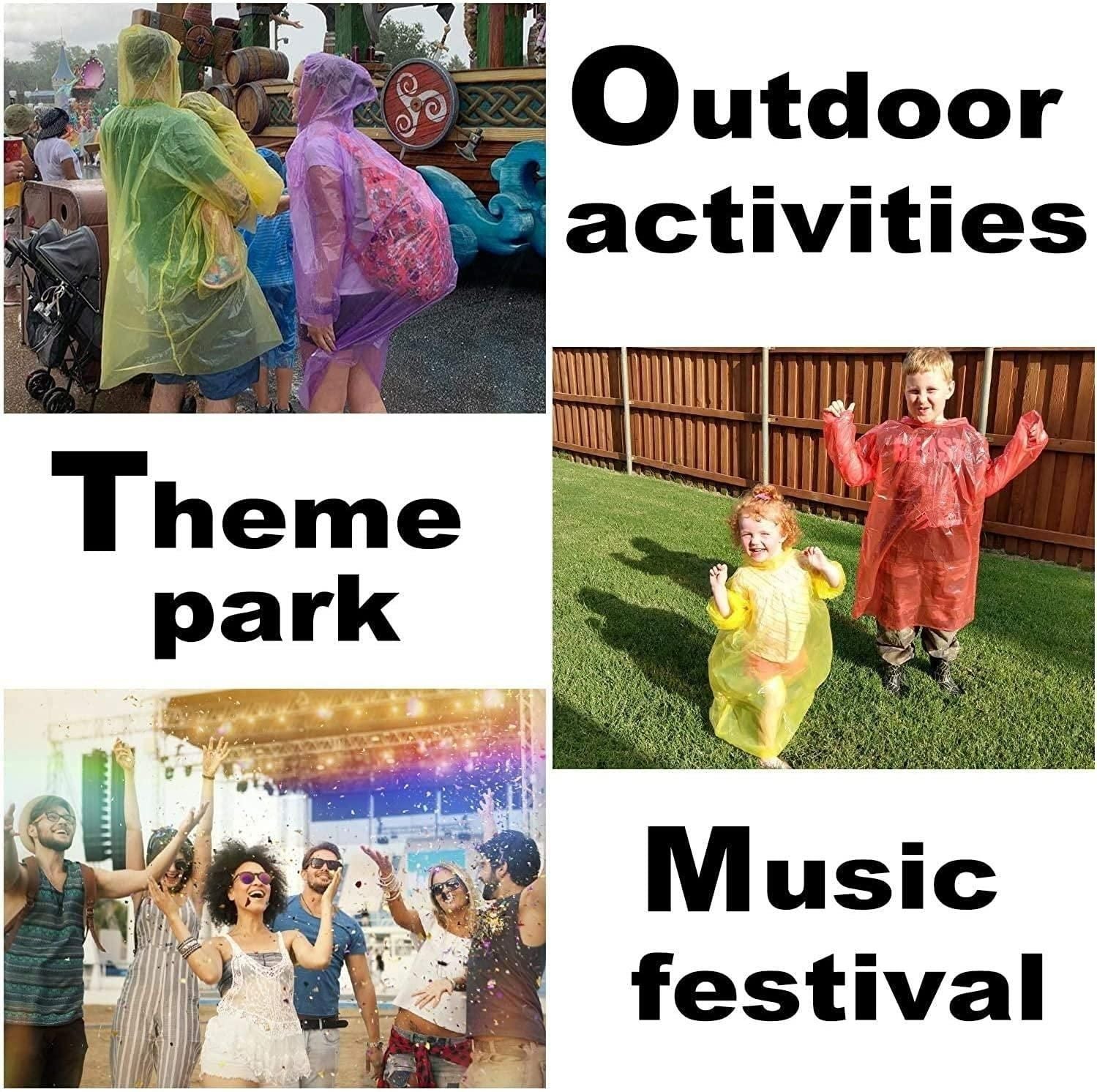 Fully Reusable Wallet Rain Card Rain Coat for Adults Set of 5 Multicolour
