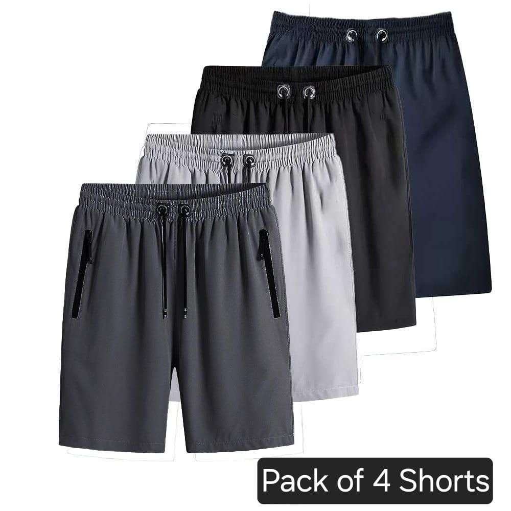 Combo of 4 Men's Stretchable Cotton Shorts Multicolor Regular Fit Casual Wear